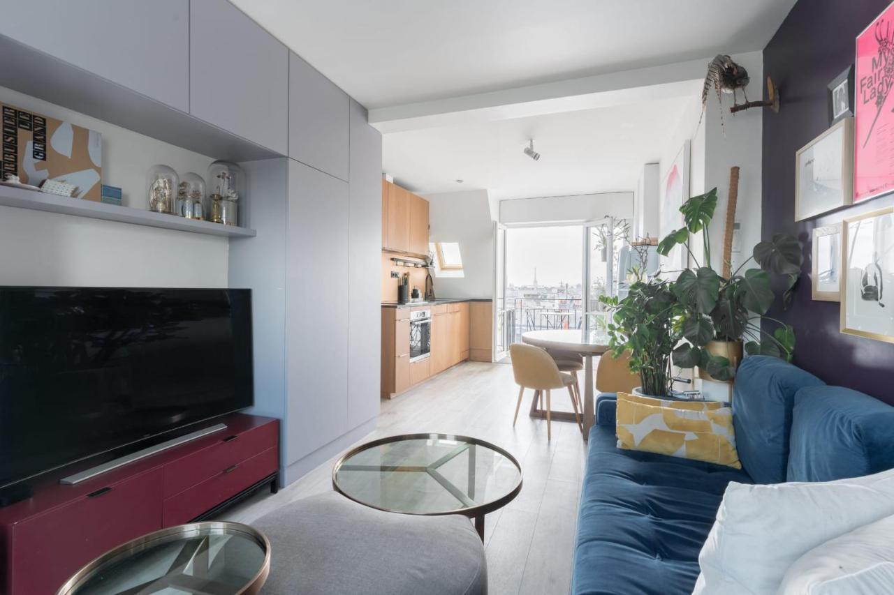 Bright And Homely 1 Bedroom Rooftop Apartment In The Marais In 파리 외부 사진